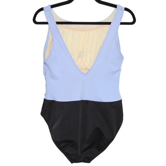 Miraclesuit Periwinkle Purple & Black Colorblock Slimming Swimsuit Size 14 - Picture 6 of 11